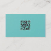 Budget Türkis & Silver Glitzer QR Code Visitenkarte (Rückseite)