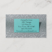 Budget Türkis & Silver Glitzer QR Code Visitenkarte (Vorderseite)