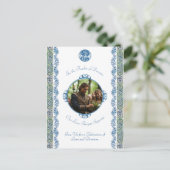 Budget Türkise Blue Celtic Dragon Wedding Postkarte (Stehend Vorderseite)