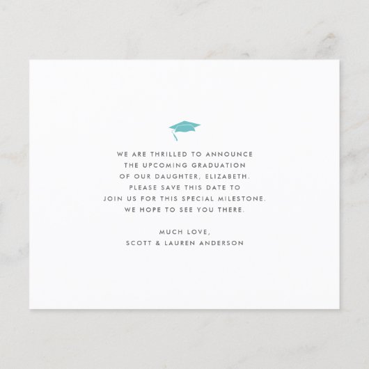 Budget Turquoise Foto Retten Datum Abschluss Einla (Rückseite)