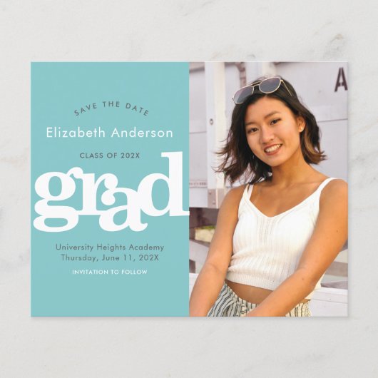 Budget Turquoise Foto Retten Datum Abschluss Einla (Vorderseite)