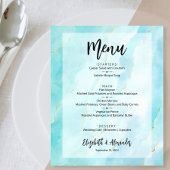 Budget Turquoise Gold Marmor Wedding Menü