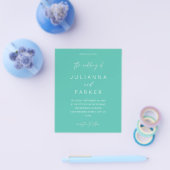 Budget Turquoise Green MOD Calligraphy Wedding Flyer (Einzeln)