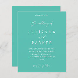 Budget Turquoise MOD Calligraphy Wedding