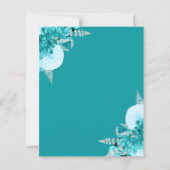 Budget Turquoise Silver Floral Wedding Invite (Rückseite)