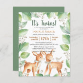 Budget Twins Forest Woodland Floral Baby Dusche (Vorne/Hinten)