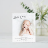 Budget Two Foto Hallo Vertical Birth Ankündigung (Stehend Vorderseite)