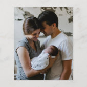 Budget Two Foto Hallo Vertical Birth Ankündigung (Rückseite)