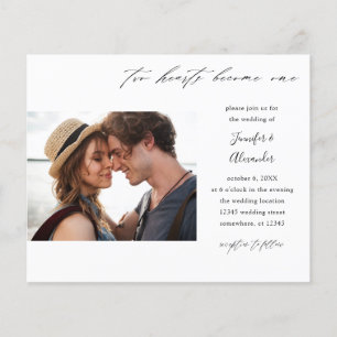 Budget Two Hearts Foto Calligrafy Wedding Flyer