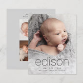Budget Type Baby Foto Geburtsankündigung (Vorne/Hinten)