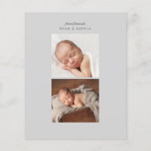 Budget Type Baby Foto Geburtsankündigung (Rückseite)