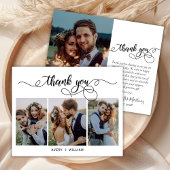 Budget Typografie 3 Foto Hochzeit Dankeschön Karte