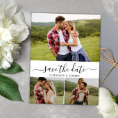 Budget Typografie 3 FotoCollage Save the Date Ankündigungspostkarte