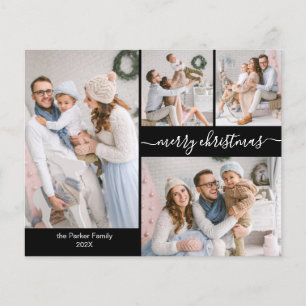 Budget Typografie 5 Foto Collage Weihnachtskarten