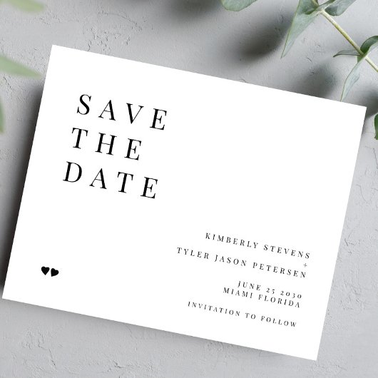 Budget Typografie moderne Hochzeit speichern das D