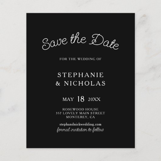 Budget Typografy Classic Save the Date Flyer (Vorne)