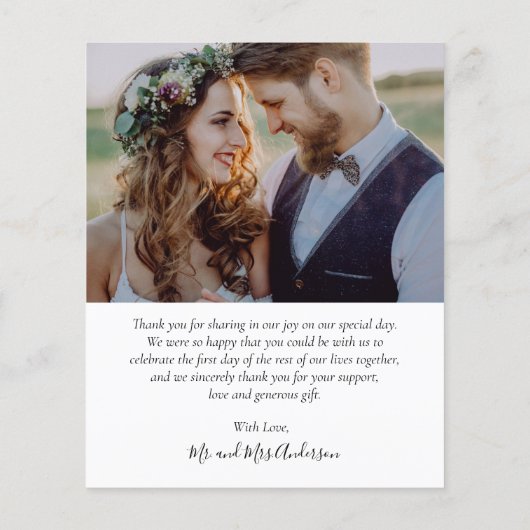 Budget Typografy Collage Wedding Danke Flyer (Hinten)