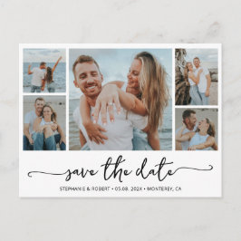 Budget Typografy Foto Wedding Save the Date Einladungspostkarte
