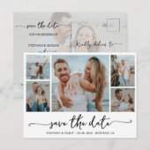 Budget Typografy Foto Wedding Save the Date Einladungspostkarte (Vorne/Hinten)