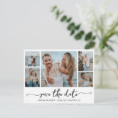 Budget Typografy Foto Wedding Save the Date Einladungspostkarte (Stehend Vorderseite)