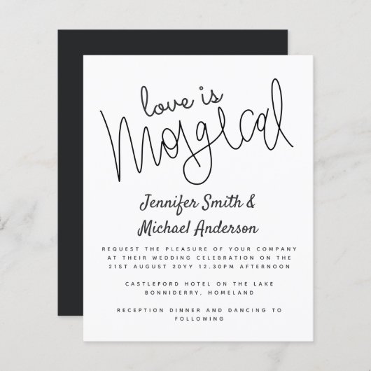 Budget Typografy Liebe ist Magical Script Wedding (Vorne/Hinten)