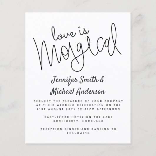 Budget Typografy Liebe ist Magical Script Wedding (Vorderseite)