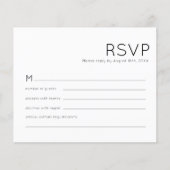 Budget Typografy Schwarz-weiß Wedding RSVP (Vorderseite)