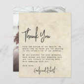Budget Typografy Wedding Danke Foto Card (Vorne/Hinten)