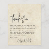 Budget Typografy Wedding Danke Foto Card (Vorderseite)