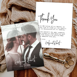 Budget Typografy Wedding Danke Foto Card