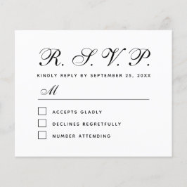 Budget UAWG Black and White Wedding Response Card