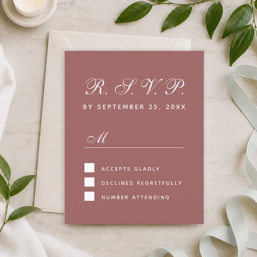 Budget UAWG Cinnamon Rose Wedding Response Card