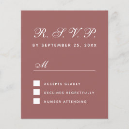 Budget UAWG Cinnamon Rose Wedding Response Card