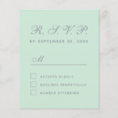 Budget UAWG Mint Green Grey Script Response Card (Vorderseite)