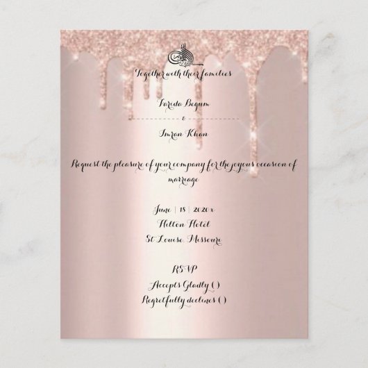 Budget UAWG muslim Hochzeit Flyer Rose Gold Flyer (Vorne)