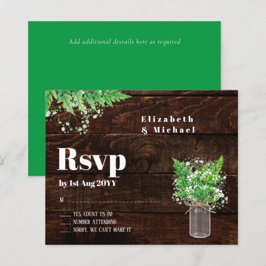 Budget UAWG Rustic Ferns Greenery Trends Hochzeit (Vorne/Hinten)