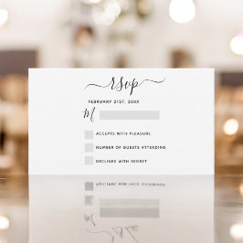 Budget UAWG Wedding Schwarz-weißer Script Mitteilungskarte