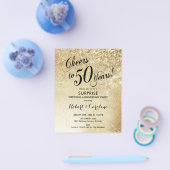 Budget Überraschung 50 Jahre Jubiläum Gold Einladu Flyer (Einzeln)