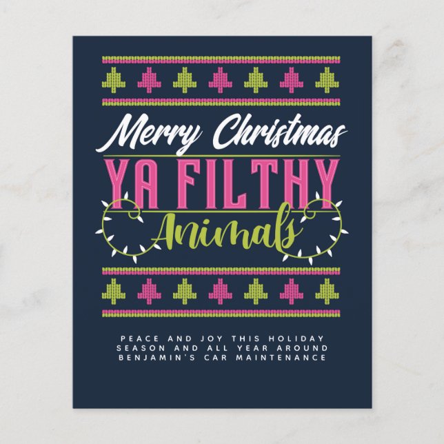 Budget Ugly Sweater Christmas Einladung jährlicher (Vorderseite)