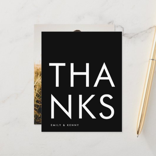 Budget Ultra Modern Big Monogram Vielen Dank (Vorderseite/Rückseite Beispiel)