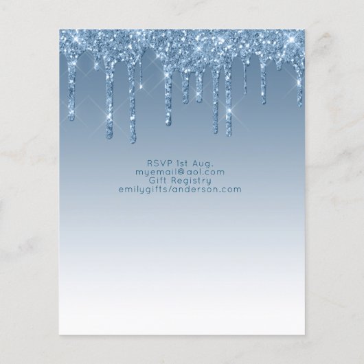 Budget Unicorn Baby Shower Blue Girls Niedlich (Rückseite)