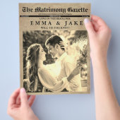 Budget Unique Fun News Paper Hochzeitseinladungen Flyer (Hand)