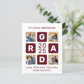 Budget Unique Grad Burgund 4 Foto Abschluss (Stehend Vorderseite)