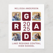 Budget Unique Grad Burgund 4 Foto Abschluss (Vorderseite)