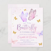 Budget Unser kleiner Schmetterling Pink Lila Gebur (Vorne/Hinten)