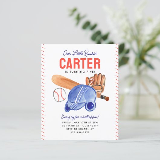 Budget Unser kleines Rookie Helmet Baseball Geburt (Stehend Vorderseite)