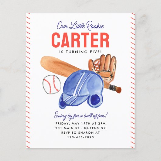 Budget Unser kleines Rookie Helmet Baseball Geburt (Vorderseite)