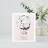 BUDGET Unsere kleine Süsse Rosa Schwan Einladung (Stehend Vorderseite)