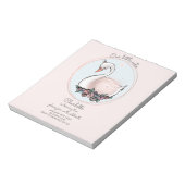 BUDGET Unsere kleine Süsse Rosa Schwan Einladung Notizblock (Rotiert)