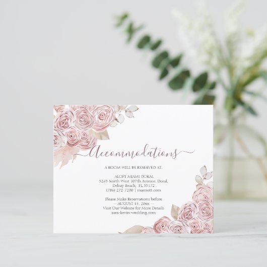 Budget Unterkünfte Karte Bohemisch Rosa Blütenflor (Stehend Vorderseite)